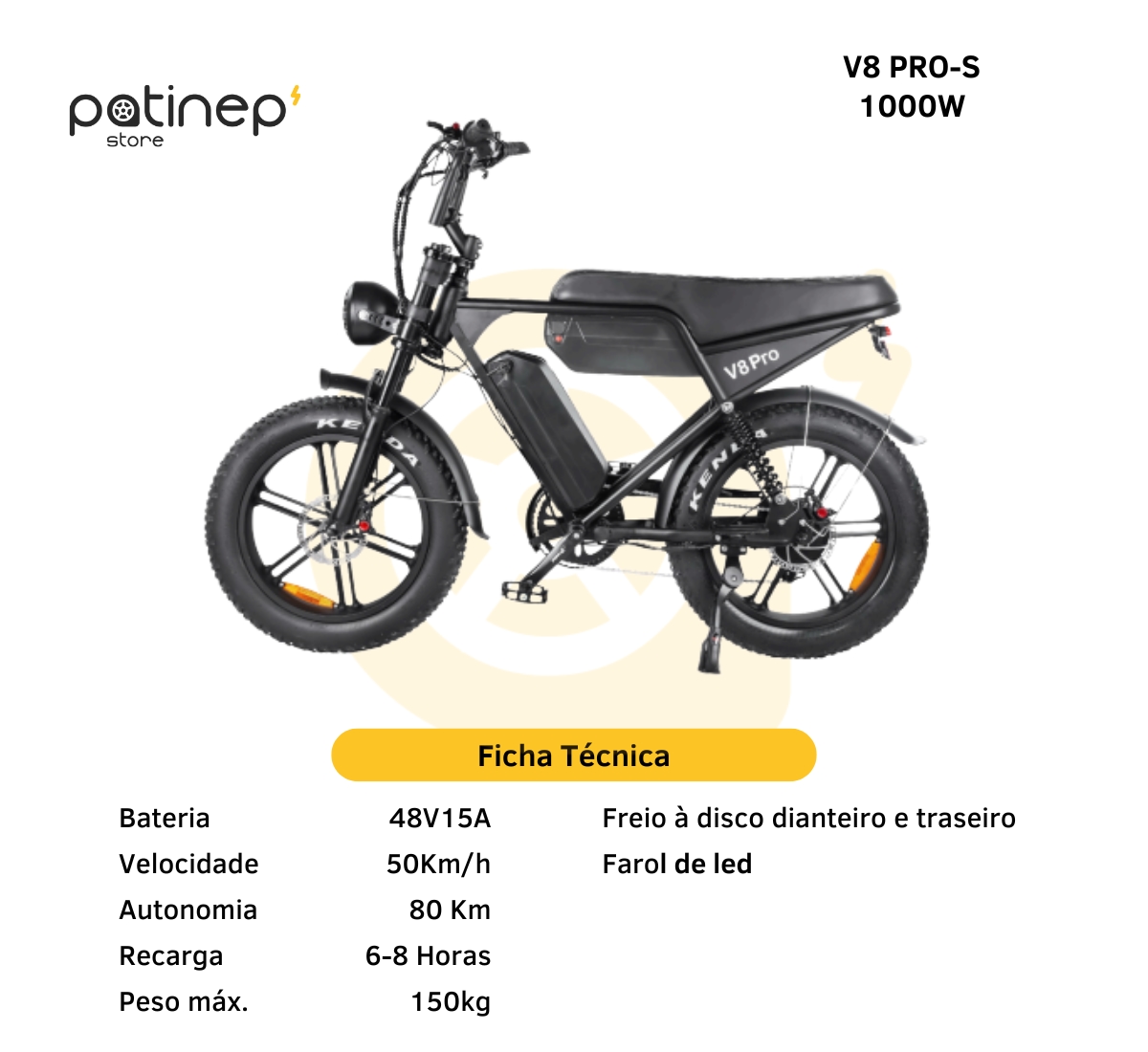 Bike Elétrica V8 Pro-S