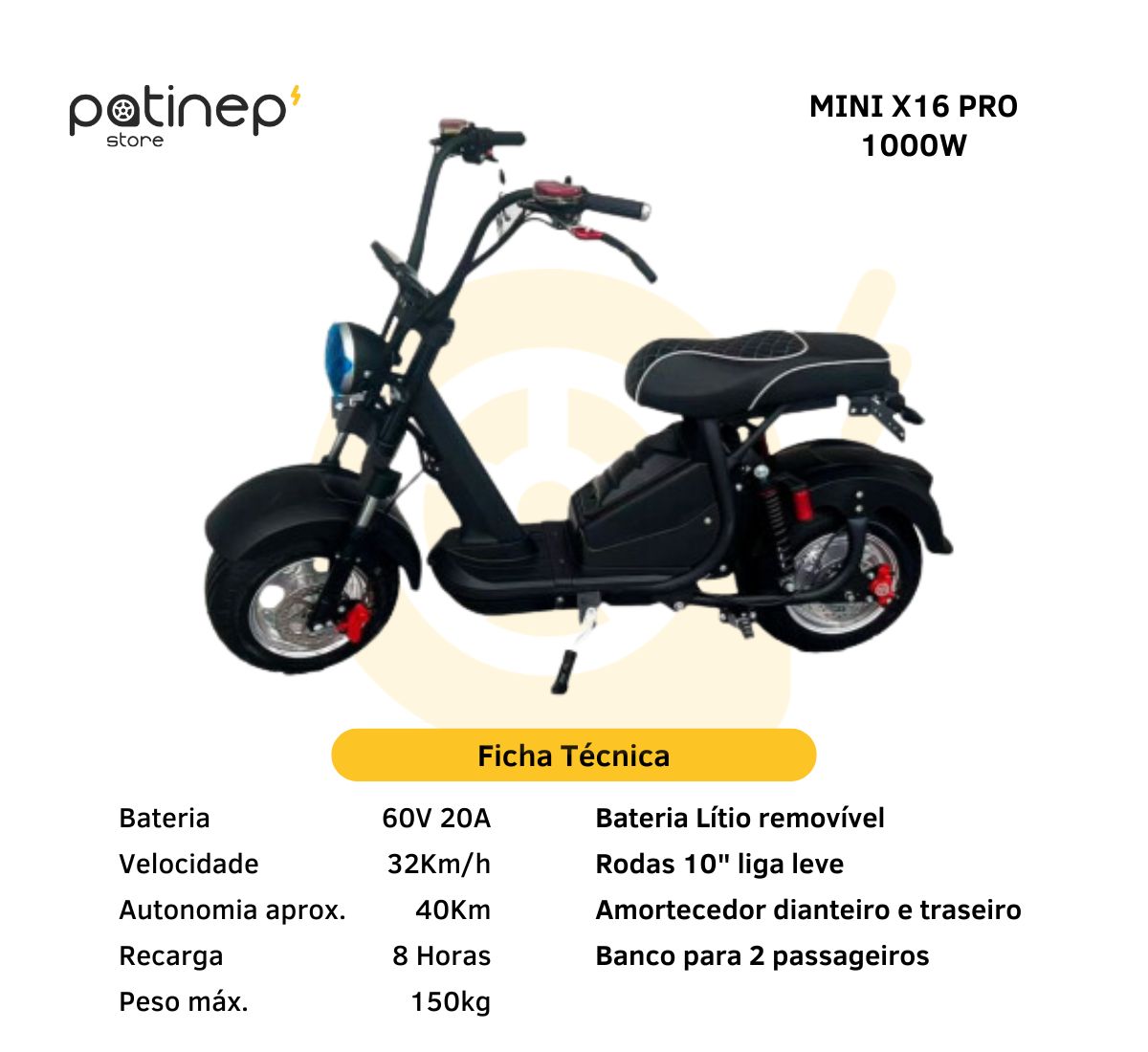 Autopropelido Scooter Mini X16 Pro